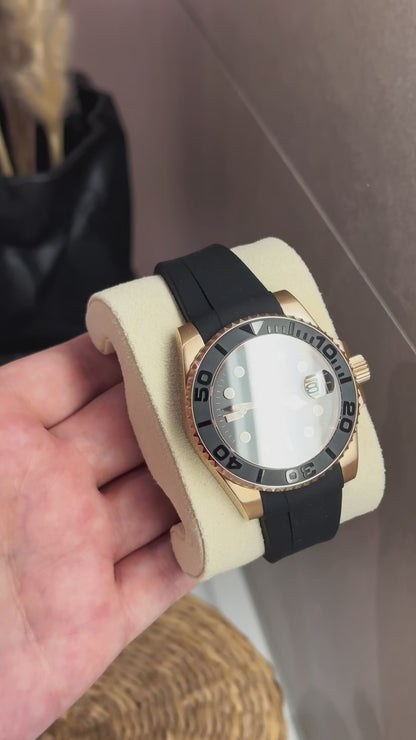 (PRE ORDER) Rosegold Yacht Master "Rubber" Mod