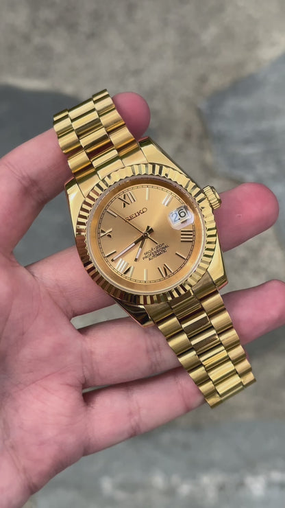 (PRE ORDER) Gold "Roman Dial" President Mod