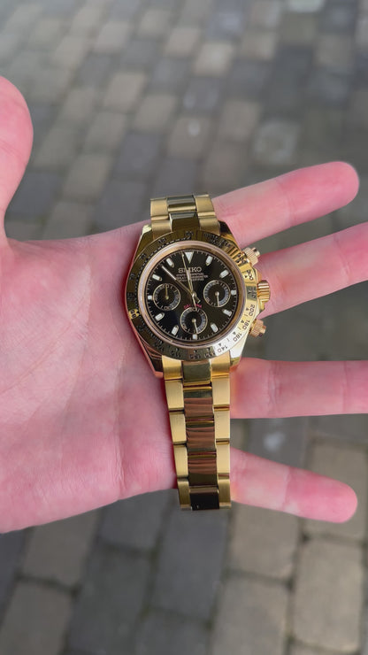 (PRE ORDER) Gold "Black Dial" Daytona Mod