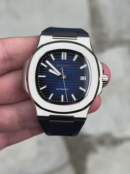 "Blue Dial" Nautilus Rubber Mod