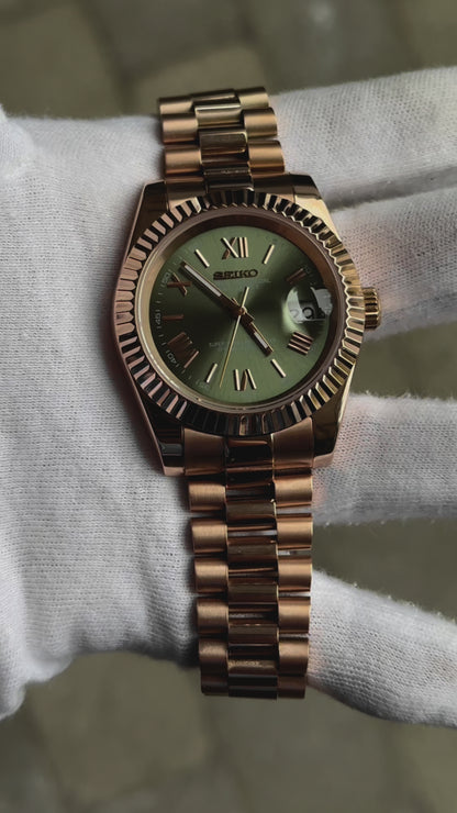 (PRE ORDER) Rosegold "Olive Dial" President Mod