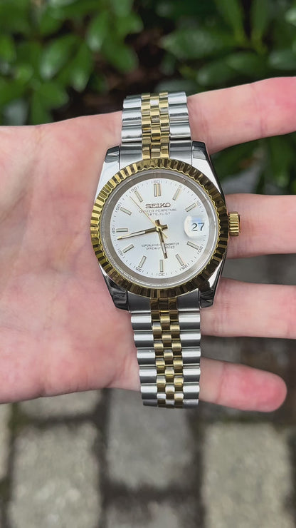 (På lager) Two Tone "Silver Dial" Datejust Mod