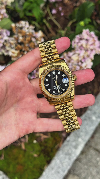 Gold "Black Dial" Datejust Mod